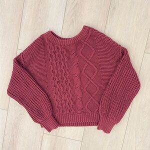 Free People Knit Sweater - Rich Burgundy